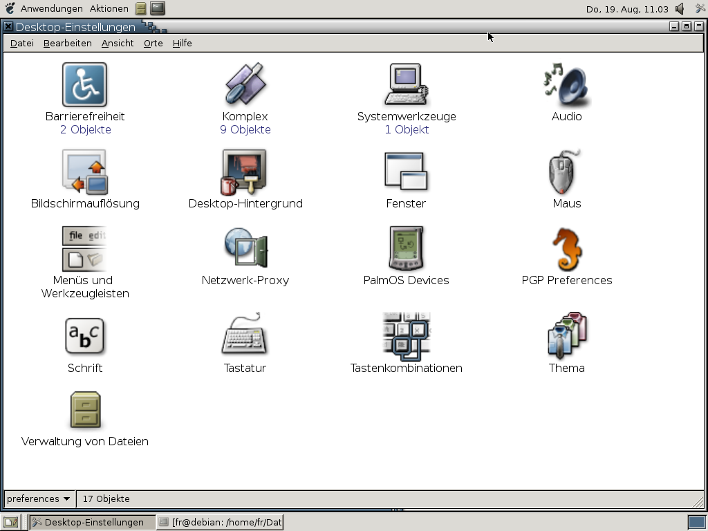 GNOME-Desktop - Einstellungen