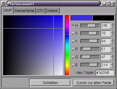 Gimp-Farbauswahl