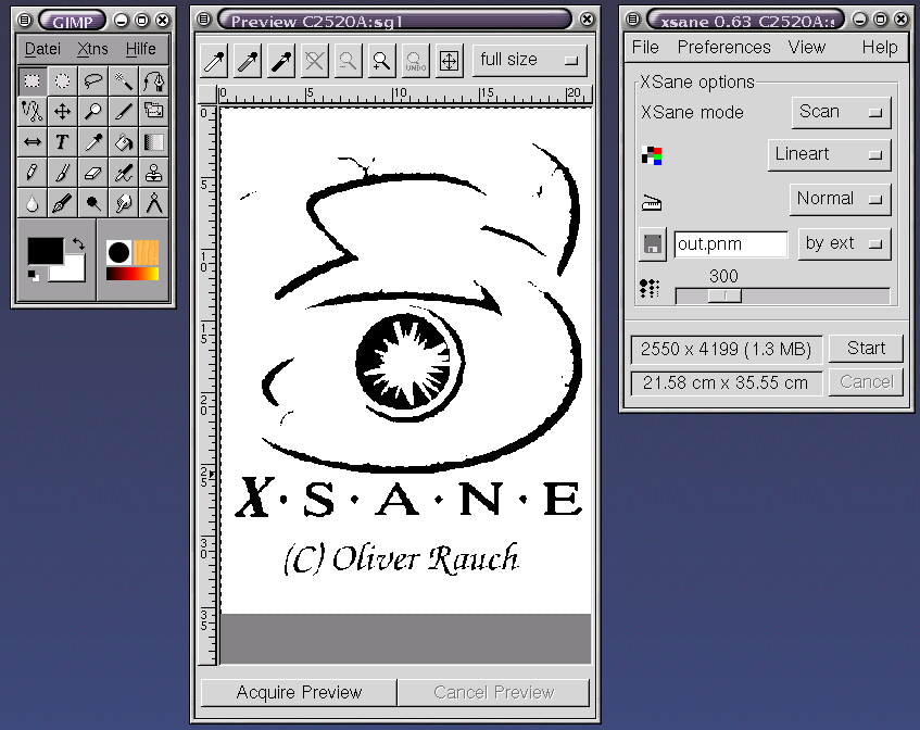 xsane Gimp Menü