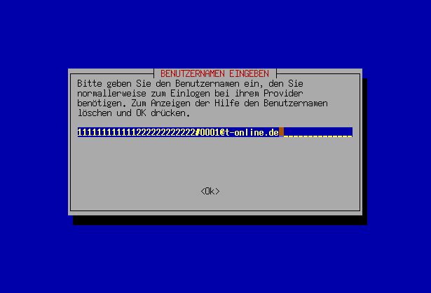 PPPoE-Konfiguration - Benutzername