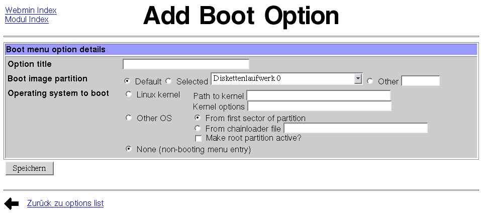 Kategorie Hardware - GRUB - Add Boot Option