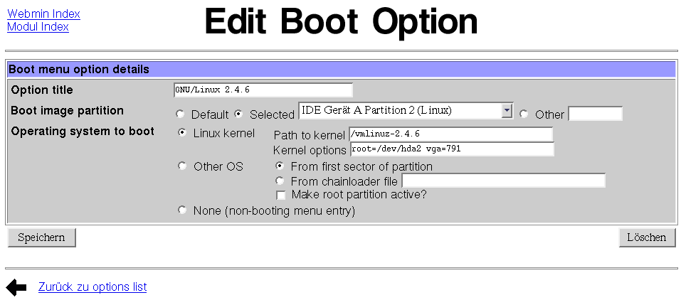 Kategorie Hardware - GRUB - Edit Boot Option