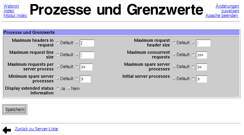 Kategorie Server - Apache - Prozesse und Grenzwerte