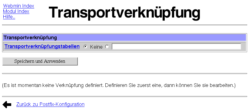 Postfix Mailserver - Transportverknüpfung