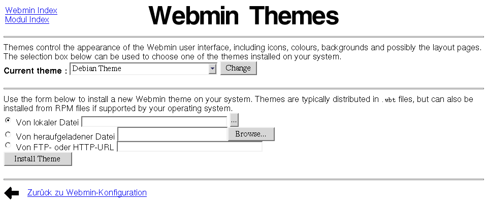 Webmin - Webmin Themes