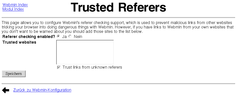 Webmin - Trusted Referers