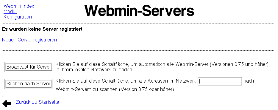 Kategorie Webmin - Servers