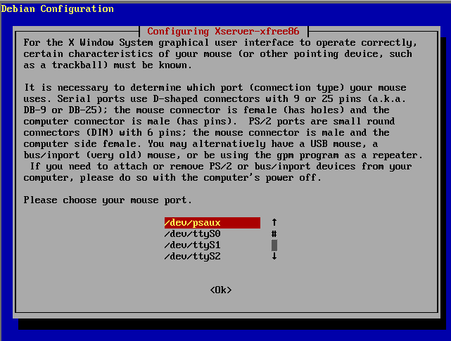XFree-4.x-Installation - Maus-Schnittstelle