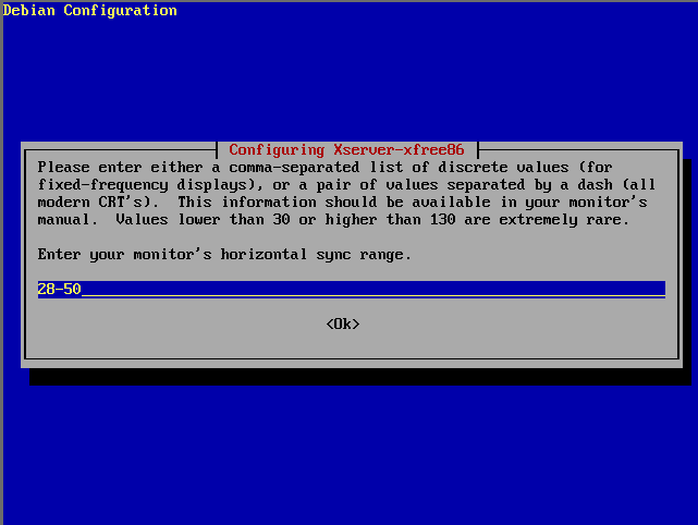 XFree-4.x-Installation - Monitor - horizontaler Sync