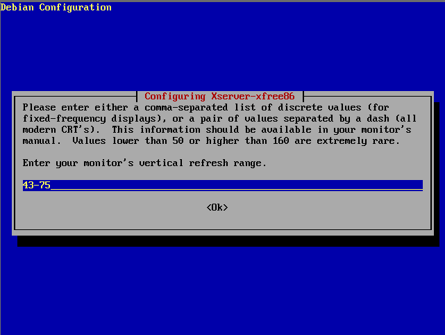 XFree-4.x-Installation - Monitor - vertikaler Sync