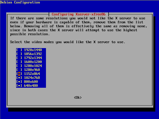 XFree-4.x-Installation - Monitor - Auflösung