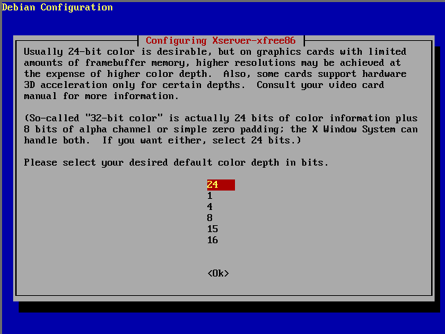 XFree-4.x-Installation - Farbtiefe