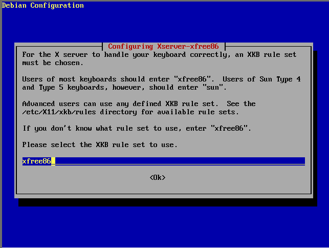 XFree-4.x-Installation - Tastatur, Schritt 1